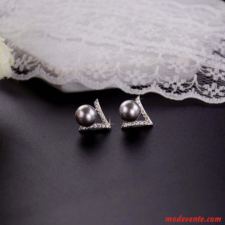 Boucles D'oreilles Femme Célébrité Tempérament Le Nouveau Mode Tendance Perle Argent