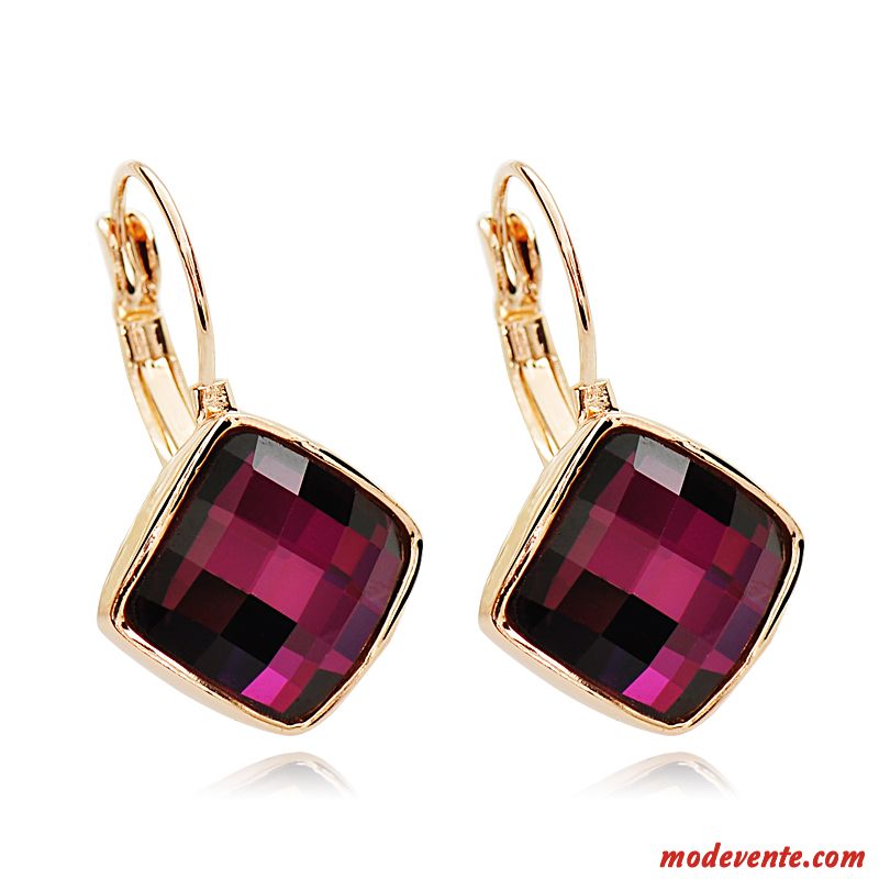 Boucles D'oreilles Femme Europe Mode Gros Tempérament All-match Rétro Violet