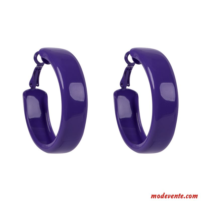 Boucles D'oreilles Femme Le Nouveau Réseau Couleur Personnalité Été Gros Rouge Violet