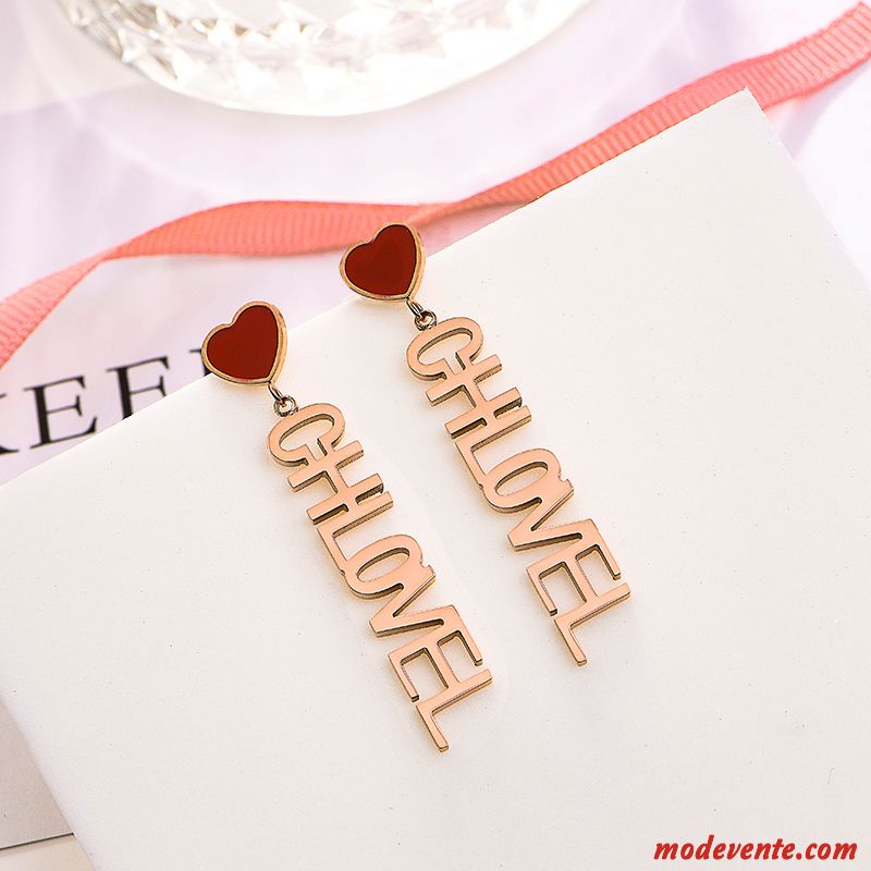 Boucles D'oreilles Femme Lettre Amour All-match Simple Tempérament Or