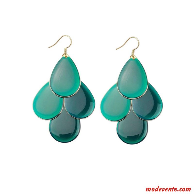 Boucles D'oreilles Femme Longue Section Personnalité Tempérament Rétro Atmosphère Mode Rouge Vert