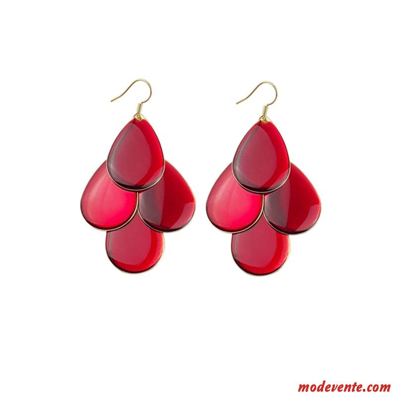 Boucles D'oreilles Femme Longue Section Personnalité Tempérament Rétro Atmosphère Mode Rouge Vert