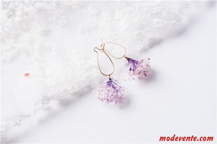 Boucles D'oreilles Femme Original Fleur Doux Longue Section Manuel Ultra Rose