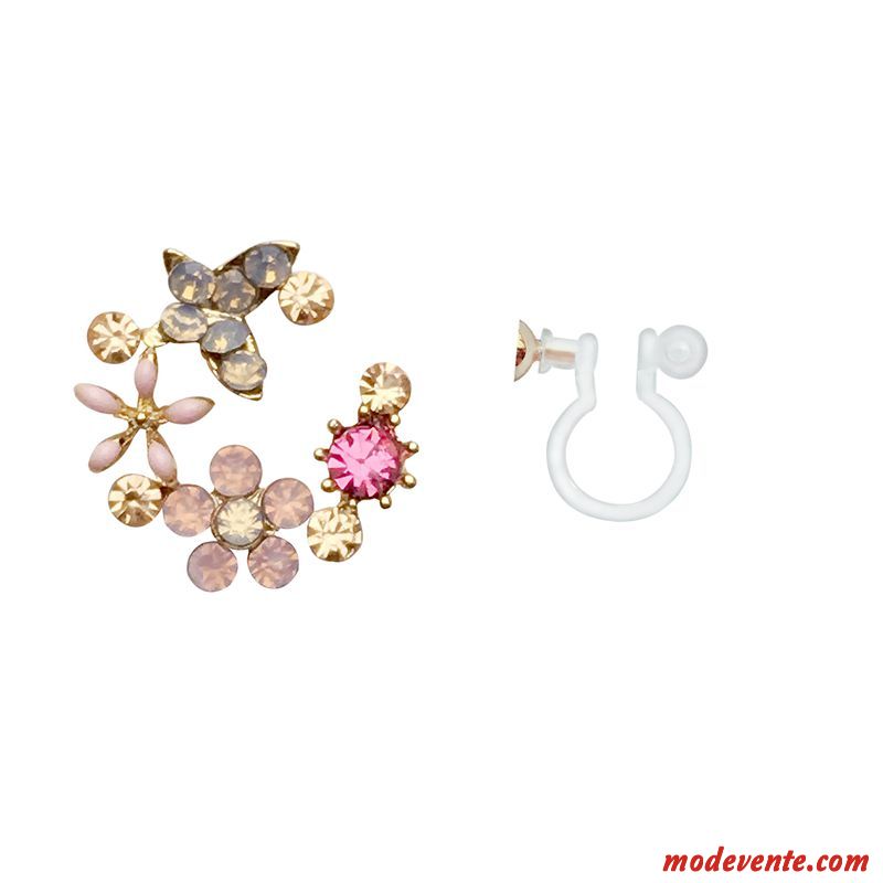 Boucles D'oreilles Femme Pure Tempérament Fleurs Personnalité Réseau Simple Rouge Or Argent