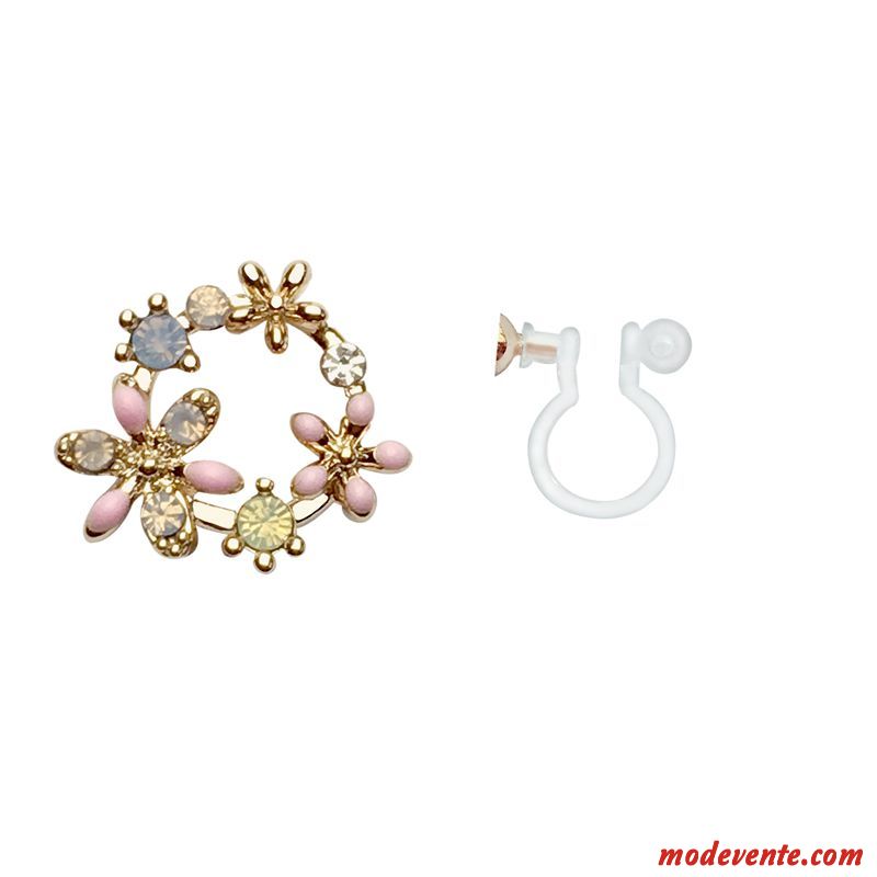 Boucles D'oreilles Femme Pure Tempérament Fleurs Personnalité Réseau Simple Rouge Or Argent