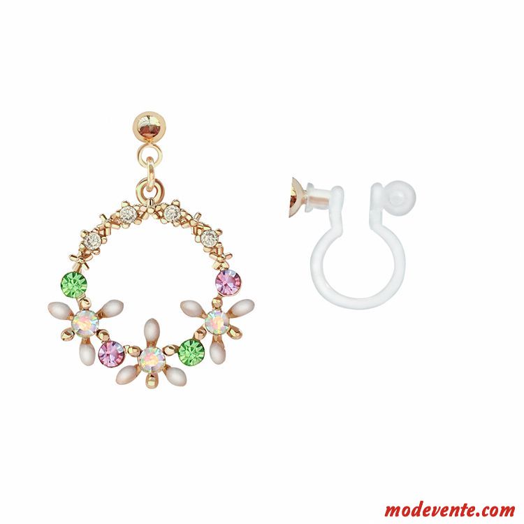 Boucles D'oreilles Femme Pure Tempérament Fleurs Personnalité Réseau Simple Rouge Or Argent