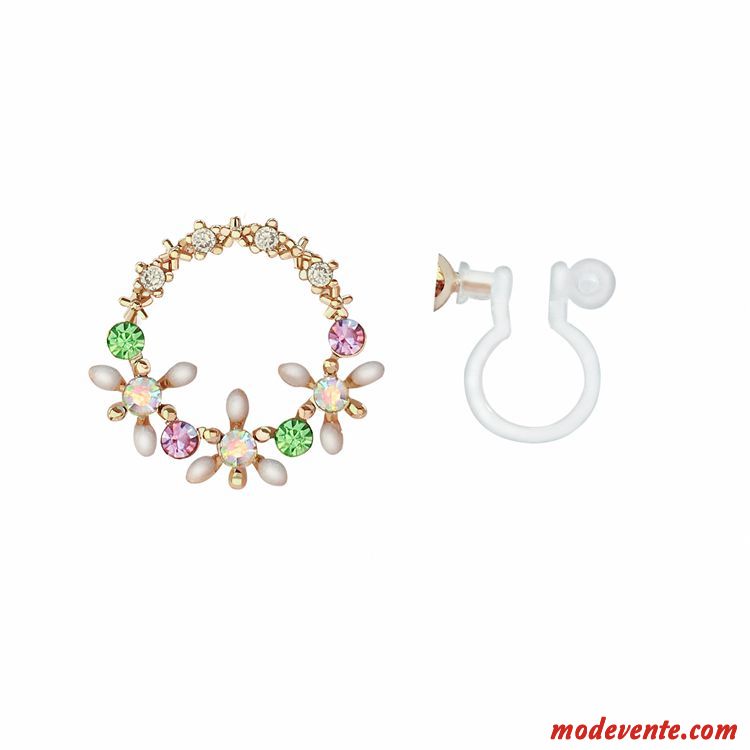 Boucles D'oreilles Femme Pure Tempérament Fleurs Personnalité Réseau Simple Rouge Or Argent