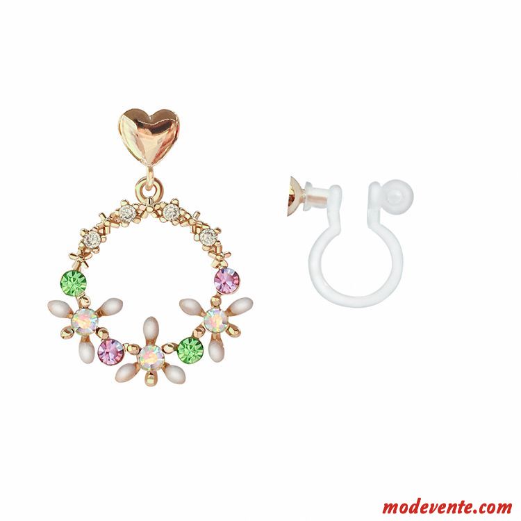 Boucles D'oreilles Femme Pure Tempérament Fleurs Personnalité Réseau Simple Rouge Or Argent