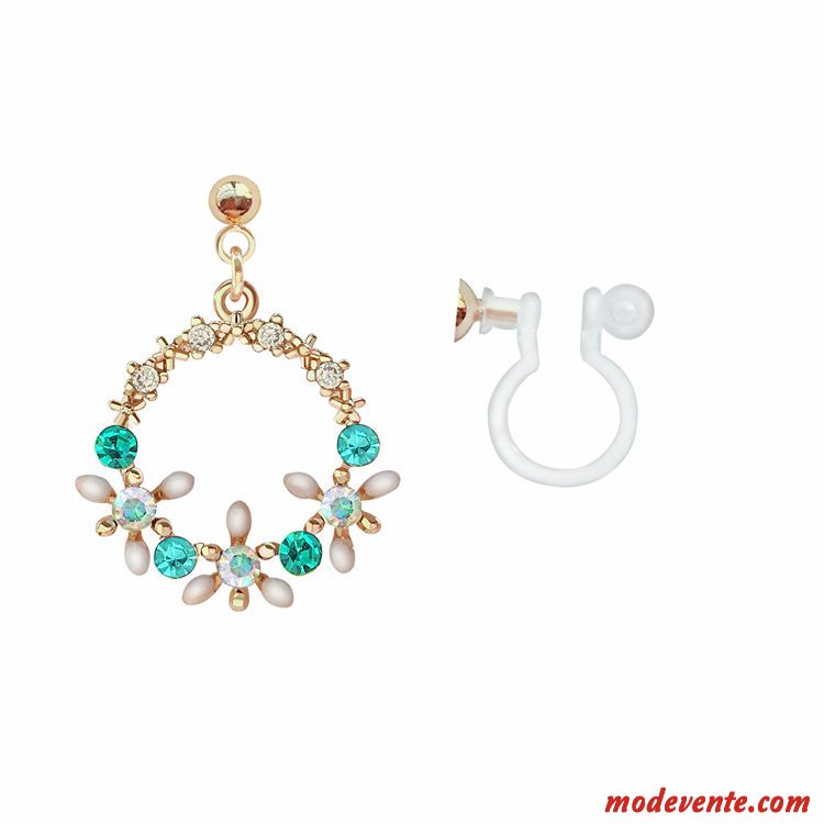 Boucles D'oreilles Femme Pure Tempérament Fleurs Personnalité Réseau Simple Rouge Or Argent