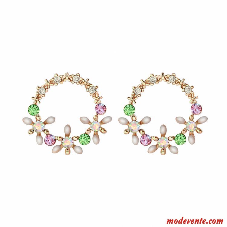 Boucles D'oreilles Femme Pure Tempérament Fleurs Personnalité Réseau Simple Rouge Or Argent