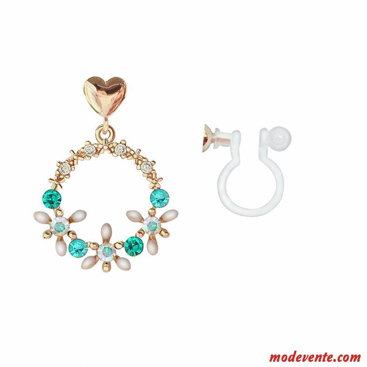 Boucles D'oreilles Femme Pure Tempérament Fleurs Personnalité Réseau Simple Rouge Or Argent