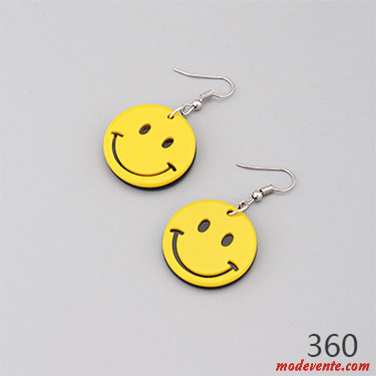 Boucles D'oreilles Femme Réseau Tempérament Longue Section Personnalité Rouge Jaune