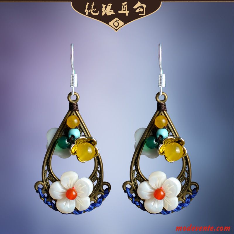 Boucles D'oreilles Femme Rétro Folk-custom Classique Accessoires Sided Original Jaune