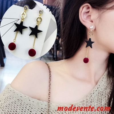 Boucles D'oreilles Femme Simple Rétro Hairball Longue Section Mode L'automne Or