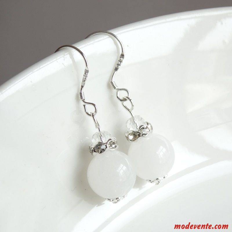 Boucles D'oreilles Femme Spécial Pure Naturel Rouge Argent