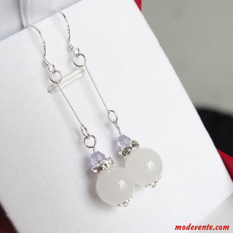 Boucles D'oreilles Femme Spécial Pure Naturel Rouge Argent