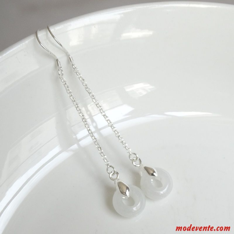 Boucles D'oreilles Femme Spécial Pure Naturel Rouge Argent