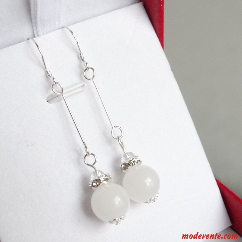 Boucles D'oreilles Femme Spécial Pure Naturel Rouge Argent