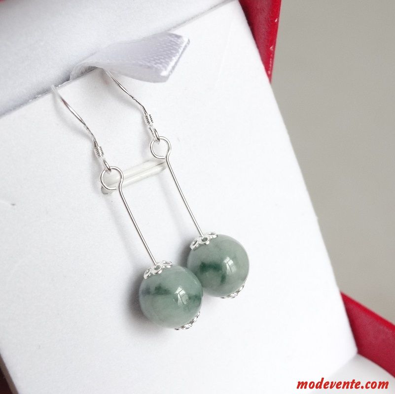 Boucles D'oreilles Femme Spécial Pure Naturel Rouge Argent