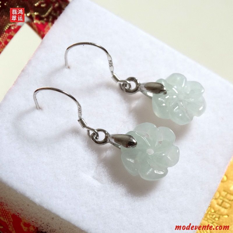 Boucles D'oreilles Femme Spécial Pure Naturel Rouge Argent