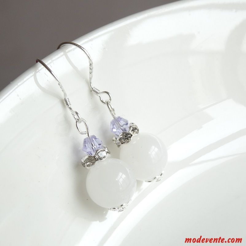 Boucles D'oreilles Femme Spécial Pure Naturel Rouge Argent