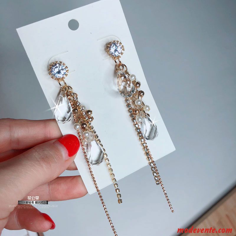 Boucles D'oreilles Femme Tendance Fleur Accessoires Cristal Tempérament Flocon De Neige Argent