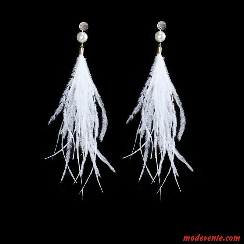 Boucles D'oreilles Femme Vacances Longue Section Ultra Rétro Tassel Folk-custom Rouge