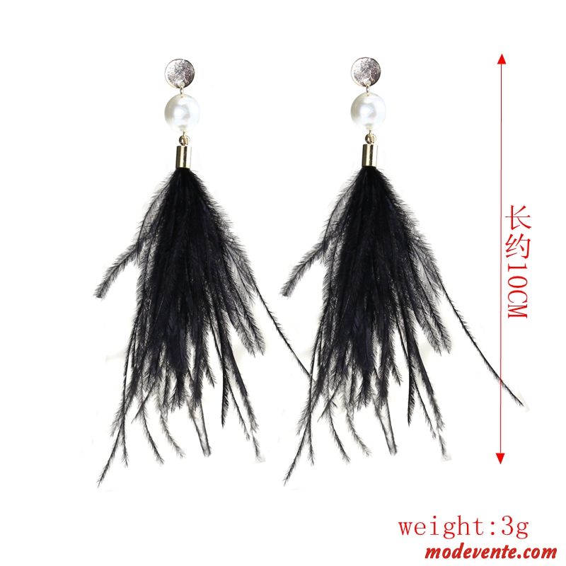 Boucles D'oreilles Femme Vacances Longue Section Ultra Rétro Tassel Folk-custom Rouge