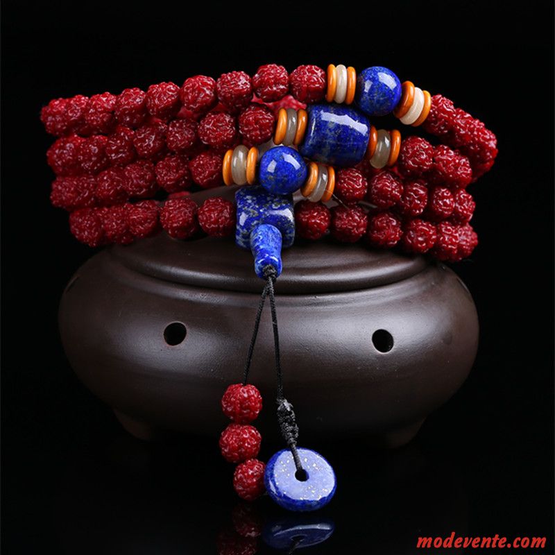 Bracelet Homme Dragon Naturel Rouge Brun Or