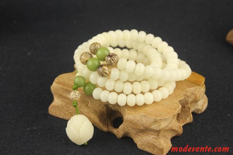 Bracelet Homme Fleur Longue Section Femme Blanc