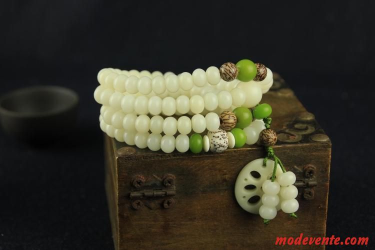 Bracelet Homme Fleur Longue Section Femme Blanc