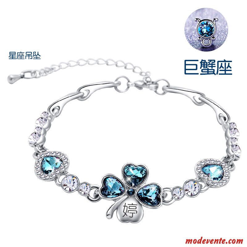 Bracelets Femme Cadeau Amour Amoureux Doux Cristal Simple Violet