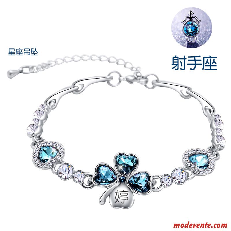 Bracelets Femme Cadeau Amour Amoureux Doux Cristal Simple Violet