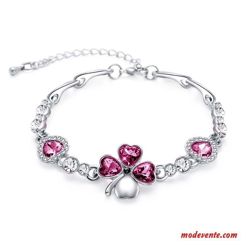 Bracelets Femme Cadeau Amour Amoureux Doux Cristal Simple Violet