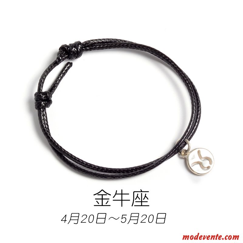 Bracelets Femme Étudiant All-match Simple Amoureux Noir