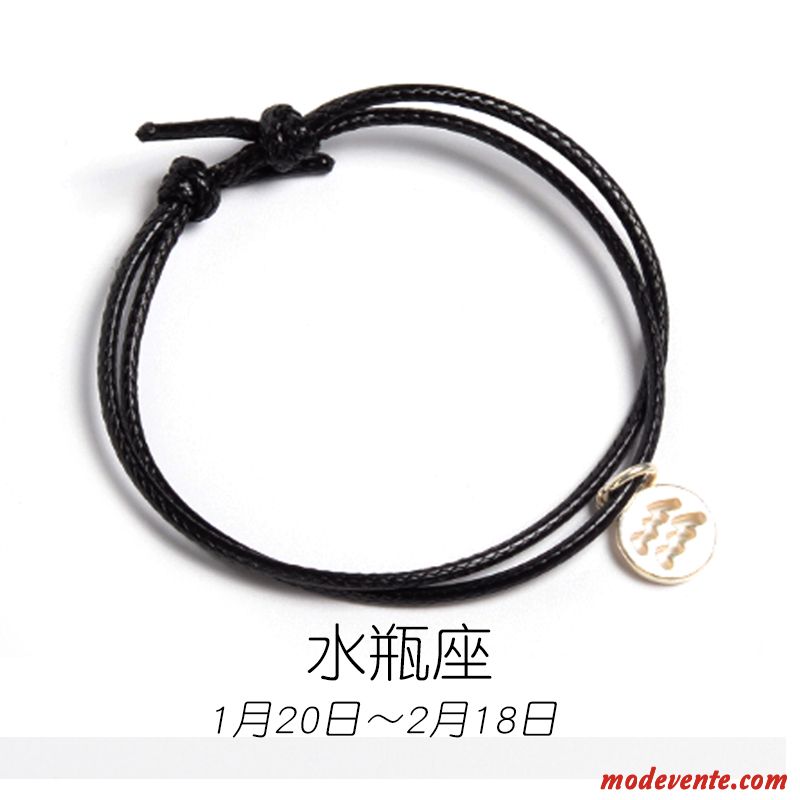 Bracelets Femme Étudiant All-match Simple Amoureux Noir