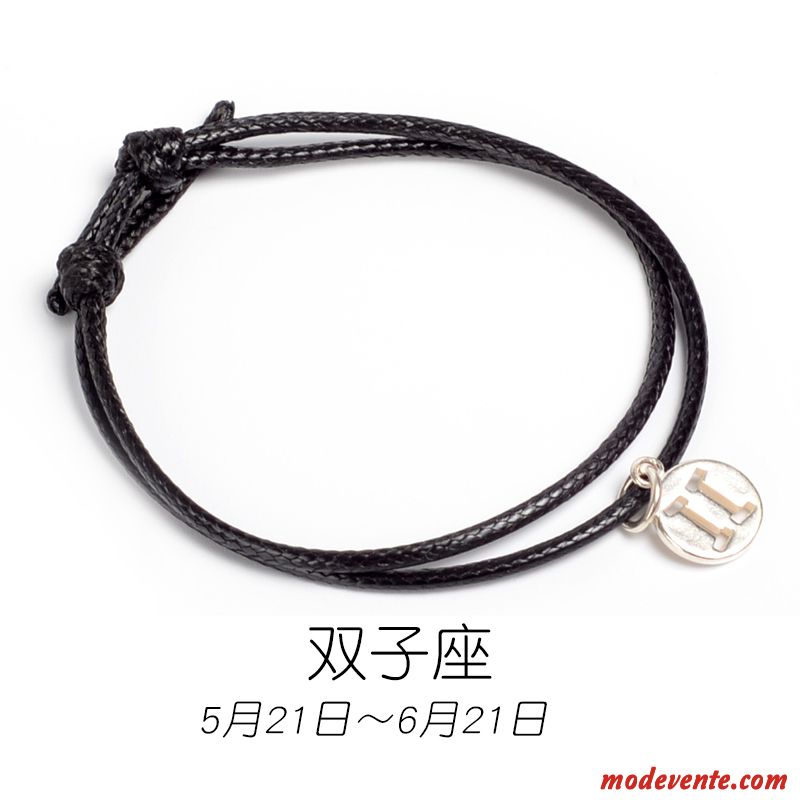 Bracelets Femme Étudiant All-match Simple Amoureux Noir