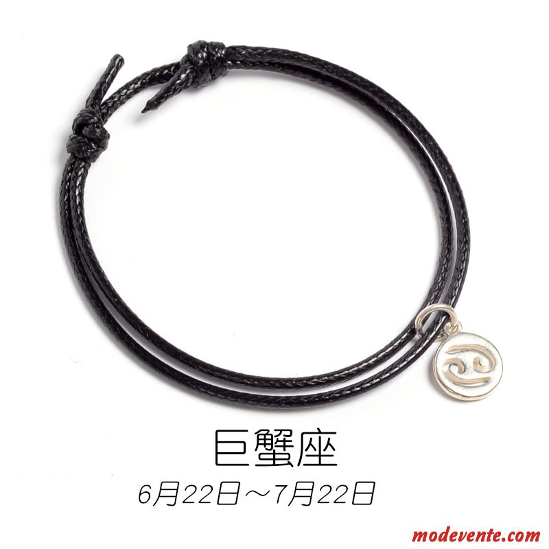 Bracelets Femme Étudiant All-match Simple Amoureux Noir