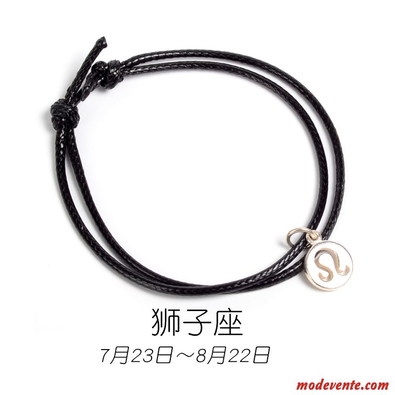 Bracelets Femme Étudiant All-match Simple Amoureux Noir