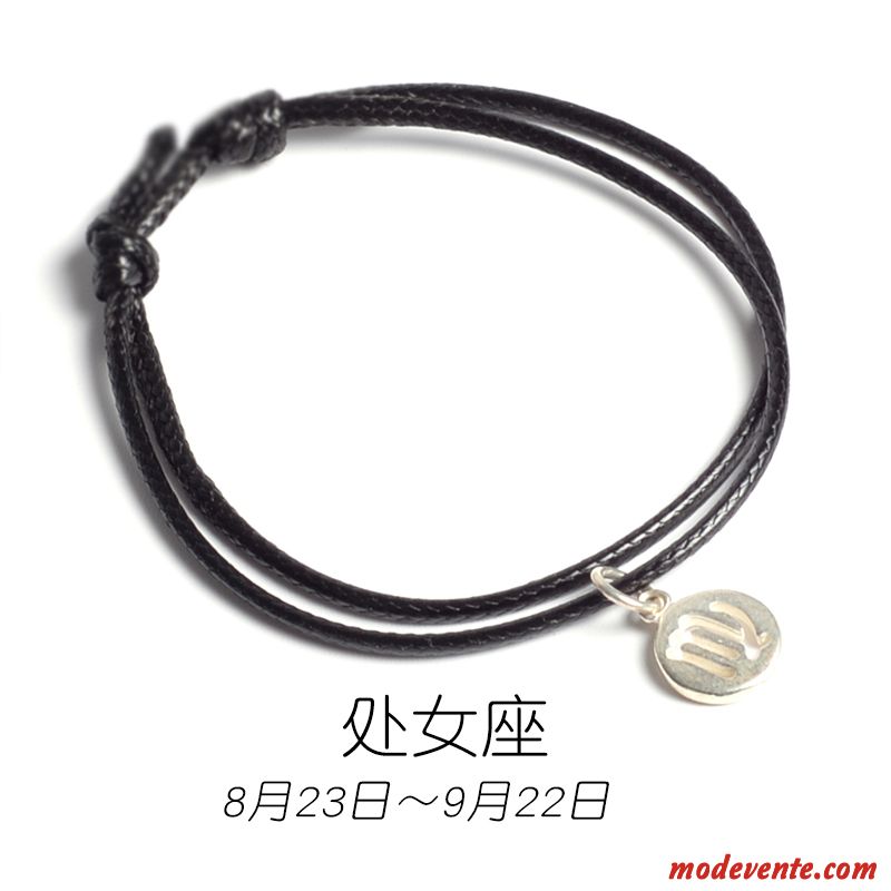 Bracelets Femme Étudiant All-match Simple Amoureux Noir