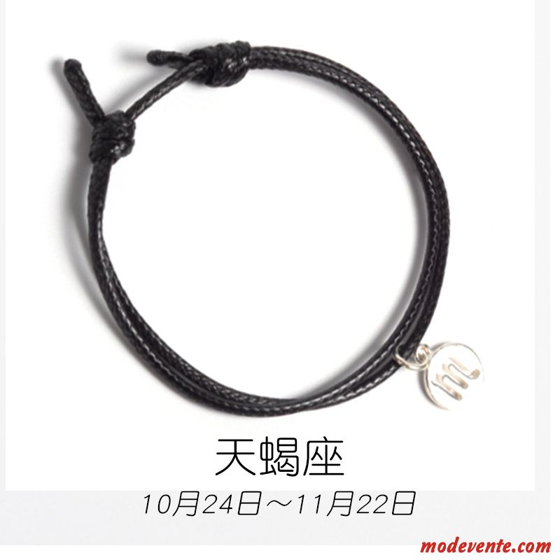 Bracelets Femme Étudiant All-match Simple Amoureux Noir