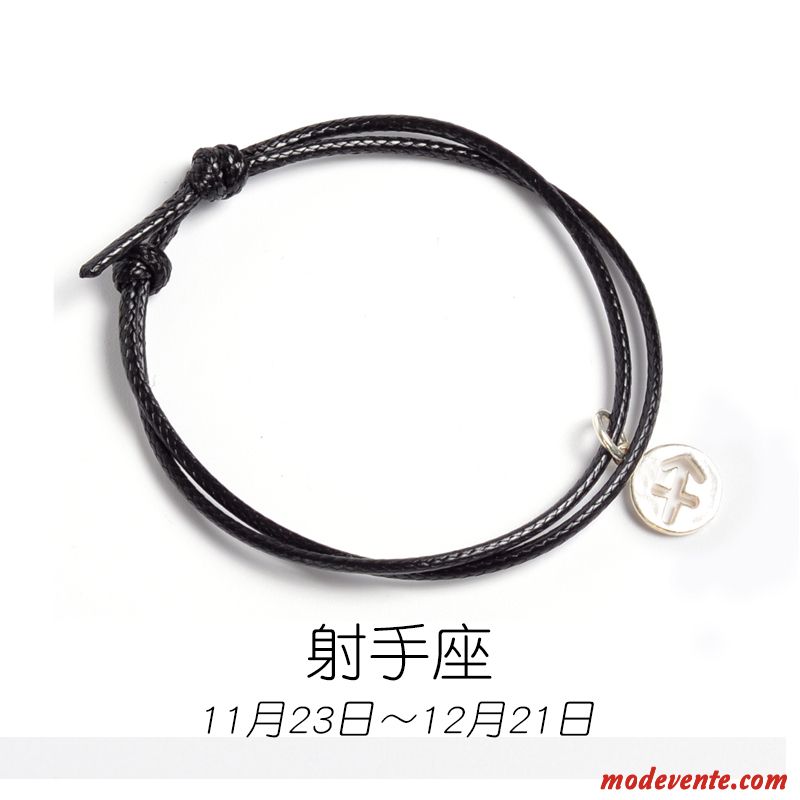 Bracelets Femme Étudiant All-match Simple Amoureux Noir