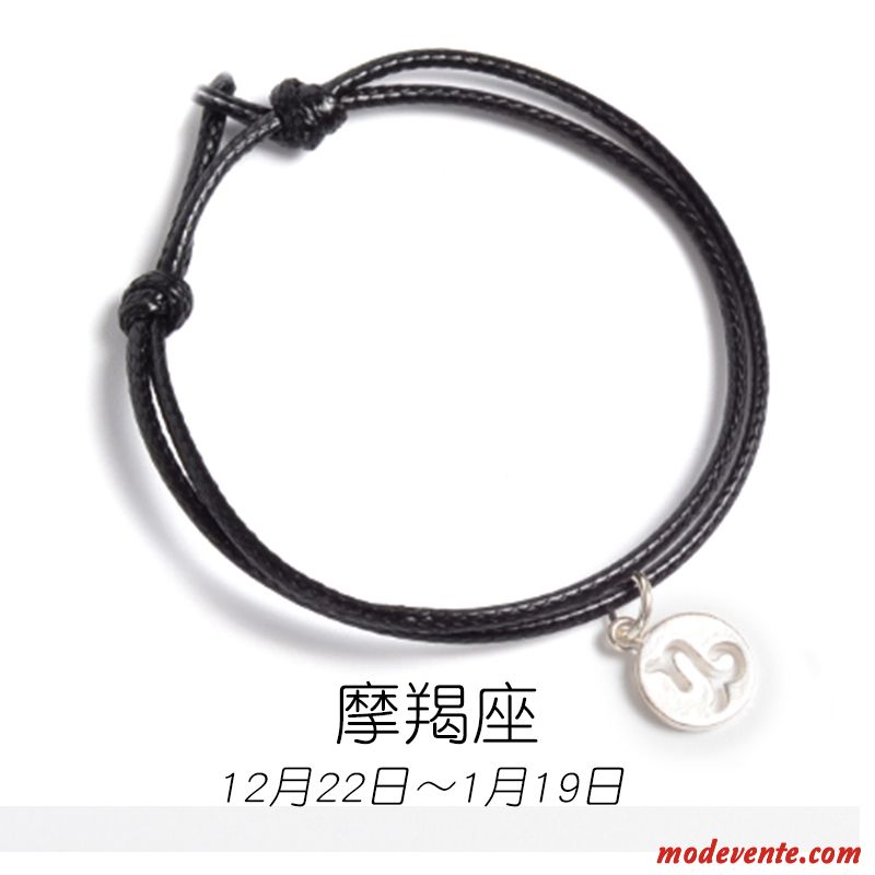 Bracelets Femme Étudiant All-match Simple Amoureux Noir