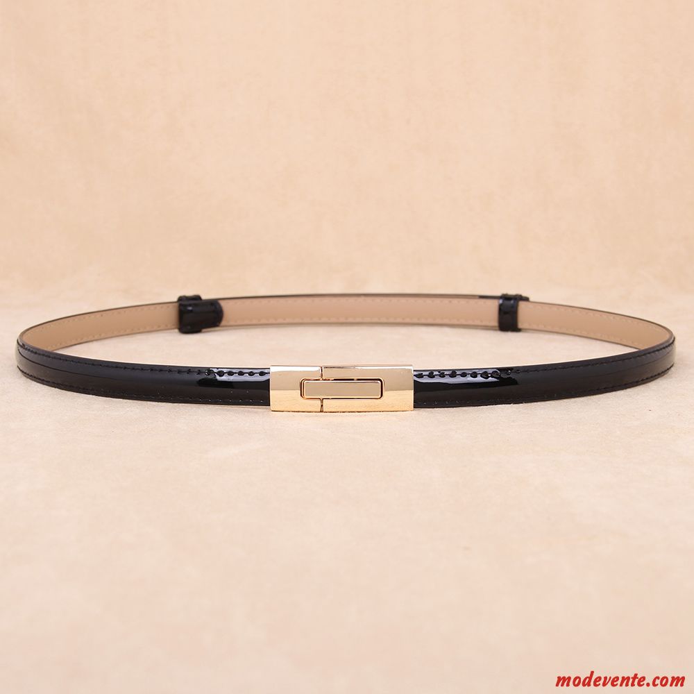 Ceinture Femme All-match Cuir De Vache Simple Élégant Bien Mode Bleu Noir Rouge