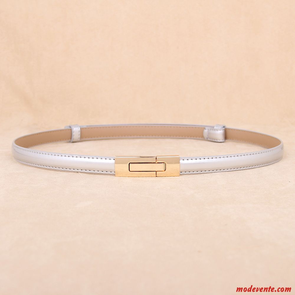 Ceinture Femme All-match Cuir De Vache Simple Élégant Bien Mode Bleu Noir Rouge