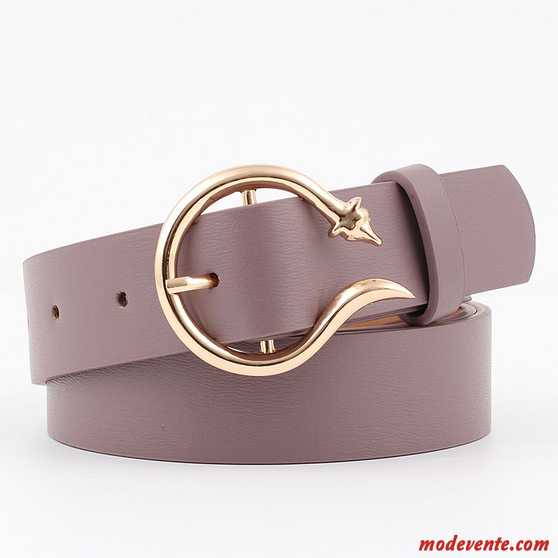 Ceinture Femme All-match Mode Simple Loisir Jeans Personnalité Noir Violet