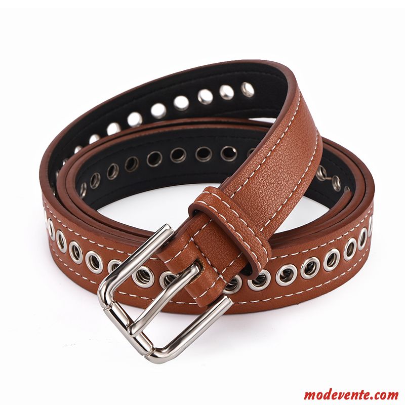 Ceinture Femme All-match Personnalité Mode Tendance Creux Étudiant Noir