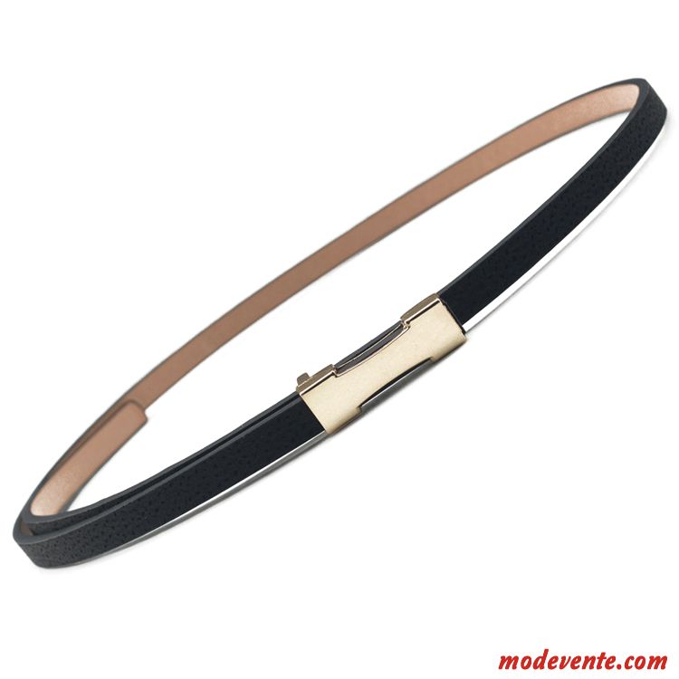 Ceinture Femme Art Décoration Lisse Simple Bien Tendance Noir