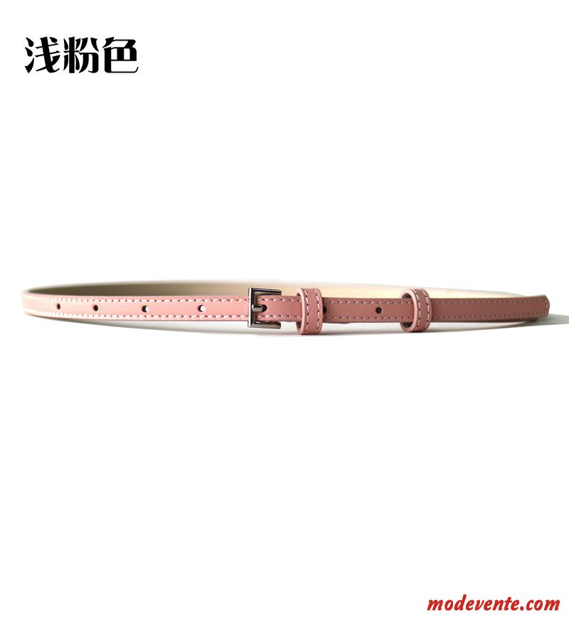 Ceinture Femme Bien Cuir De Vache Mode All-match Couche De Tête Cuir Véritable Bleu Blanc Noir Rouge Rose Gris