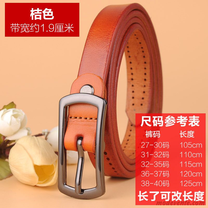 Ceinture Femme Creux Couche De Tête Cuir Véritable Le Nouveau Bien Cuir De Vache